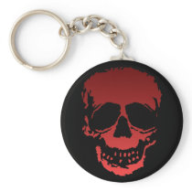 Old Skull red Key Chain