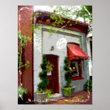 Old small town shop poster