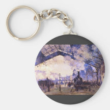 Old St Lazarre Station by Claude Monet Keychains