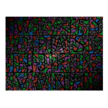 Old stained-glass window 2 postcards