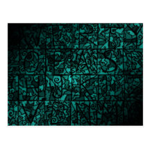Old stained-glass window 3 post card