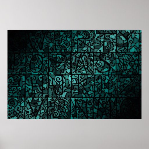 Old stained-glass window 3 poster