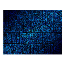 Old stained-glass window postcard