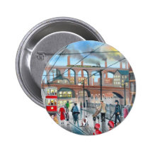Old Stockport viaduct train oil painting Pins