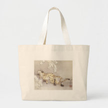 Old Tiger in the Snow, Hokusai, 1849 Tote Bags