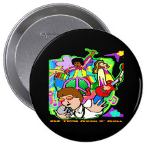 Old Time Rock N' Roll Pinback Button