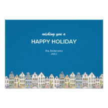 Old Town Houses - Customise Christmas Card Custom Invites
