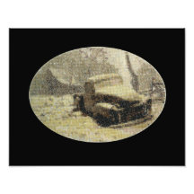 Old Truck Cross-stitch Photo Print