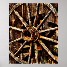 Old vintage rustic wheel Poster