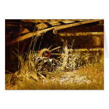 Old Wagon Wheel Card