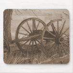 Old Wagon Wheels (Sepia) mousepads