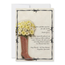 Old West Boot Bouquet Soft and Faded 1 Invitation