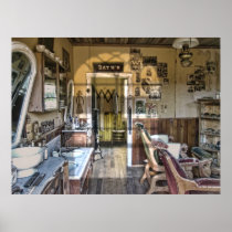 OLD-WEST VICTORIAN BARBER SHOP PRINT