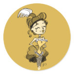 Old Western Saloon Girl Stickers