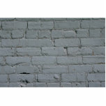 Old white brick wall photo sculpture