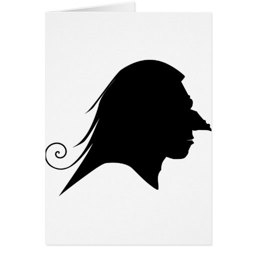 Old Witch Silhouette Greeting Card
