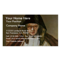 Old Woman Reading,  By Rembrandt Harmensz. Van Business Card Template