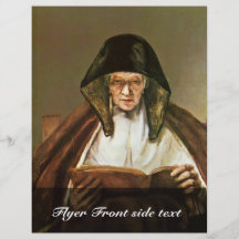 Old Woman Reading,  By Rembrandt Harmensz. Van Full Color Flyer