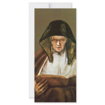 Old Woman Reading,  By Rembrandt Harmensz. Van Custom Rack Card
