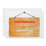 Old Wood Hanging Sign Custom Invitations