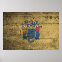 Old Wood New Jersey Flag; Poster