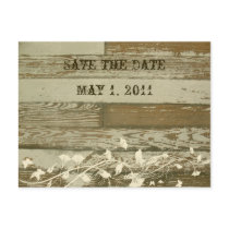Old Wood Save the Date Post Card