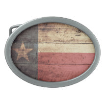 Old Wood Texas Flag Belt Buckle