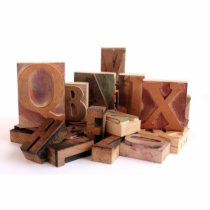 old wood type grouping photo sculpture medium