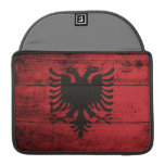 Old Wooden Albania Flag Sleeves For MacBooks