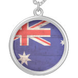 Old Wooden Australia Flag Pendant