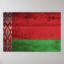 Old Wooden Belarus Flag Print