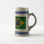 Old Wooden Brazil Flag Coffee Mugs