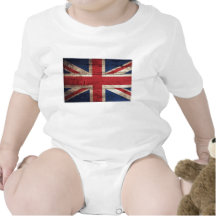Old Wooden British Flag Baby Bodysuit