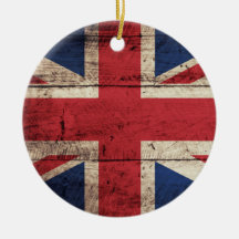 Old Wooden British Flag Ornaments