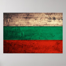 Old Wooden Bulgaria Flag Print