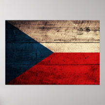 Old Wooden Czech Flag Posters