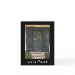 Old Wooden Door Change Of Address Card