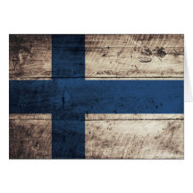 Old Wooden Finland Flag Card