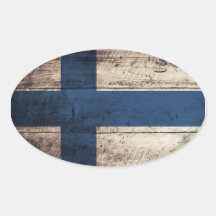 Old Wooden Finland Flag Stickers