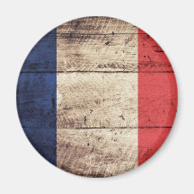 Old Wooden France Flag Fridge Magnets
