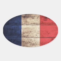 Old Wooden France Flag Stickers