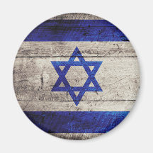 Old Wooden Israel Flag Refrigerator Magnets