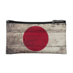 Old Wooden Japan Flag; Cosmetic Bags