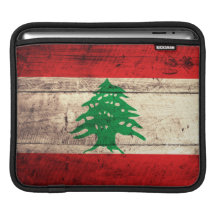 Old Wooden Labanon Flag Sleeve For iPads