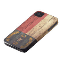 Old Wooden North Carolina Flag; iPhone 4 Cases