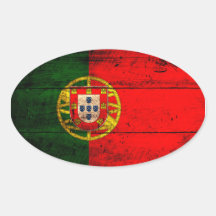 Old Wooden Portugal Flag Sticker