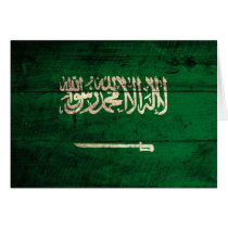 Old Wooden Saudi Flag Greeting Card