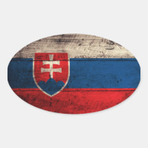 Old Wooden Slovakia Flag Stickers