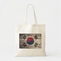 Old Wooden South Korean Flag Bags