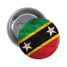 Old Wooden St. Kitts / Nevis Flag Button